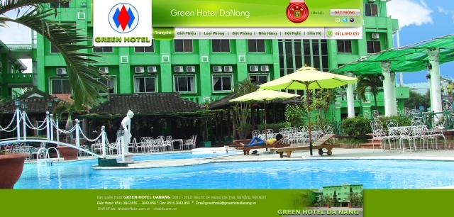 Trang web của Green Hotel do Vinabits thiết kế