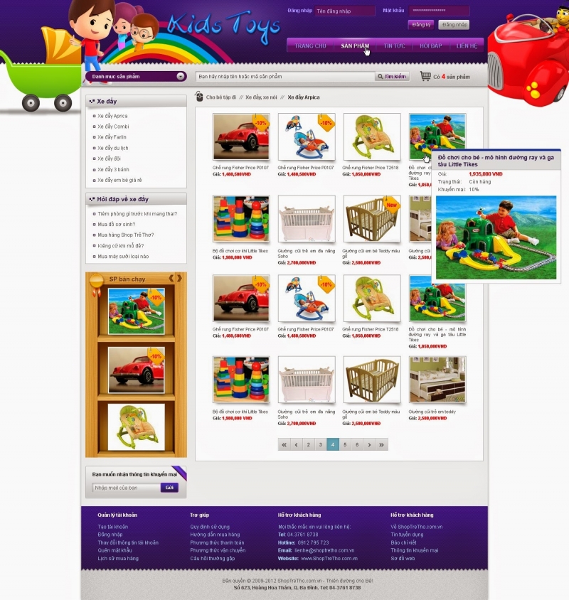 Thiết kế web đồ chơi trẻ em